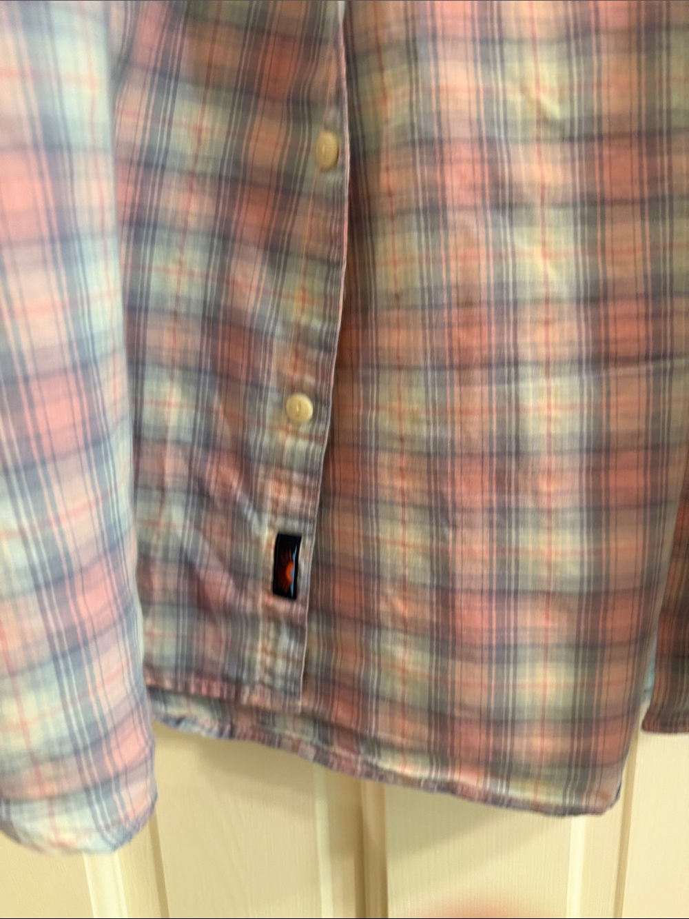 Faherty Pastel Pink and Light Blue Plaid Button-Down Shirt xl